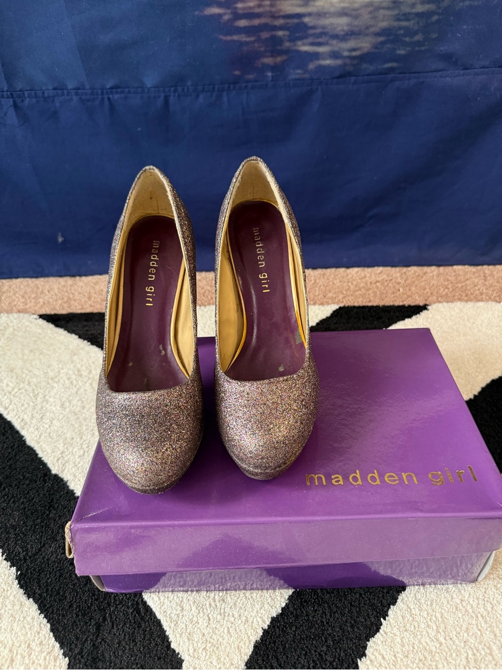 Madden Girl Sparkle Platform Pumps in Multicolor Glitter